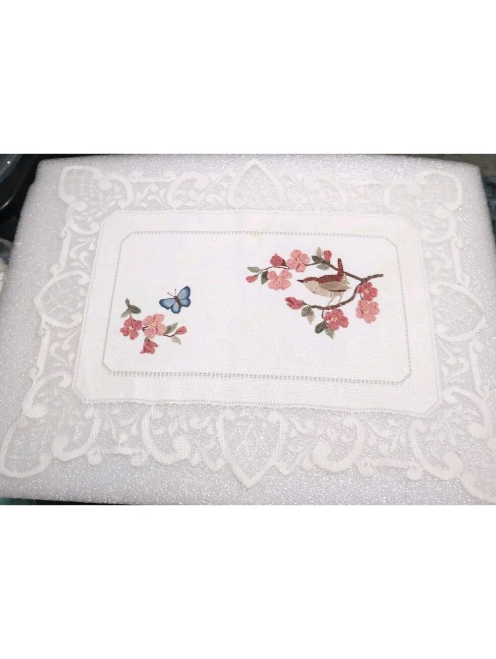 Vintage Bird Butterfly Flower Lace Doilie 19